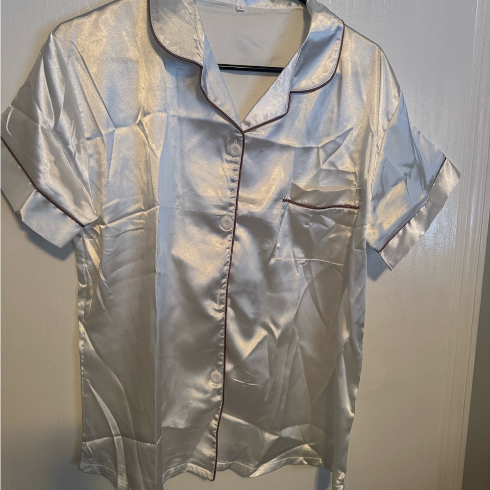 White silk sleep set